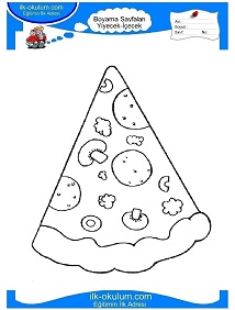 Çocuklar İçin Pizza Boyama Sayfaları 